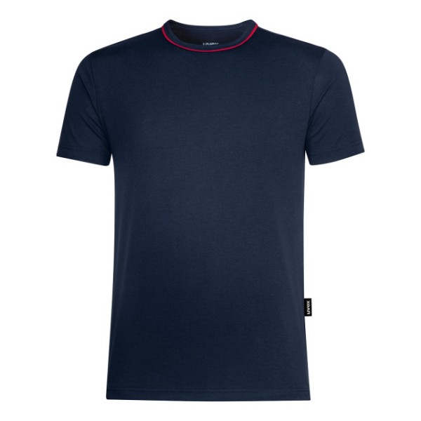 Herren T-Shirt UVEX, navyblau,rote Paspel Hals