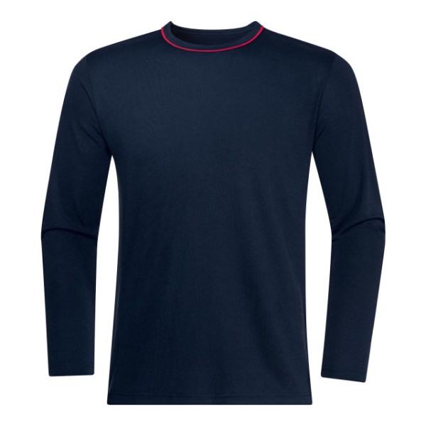 Langarm-Shirt UVEX, schwarzblau,rote Paspel Hals