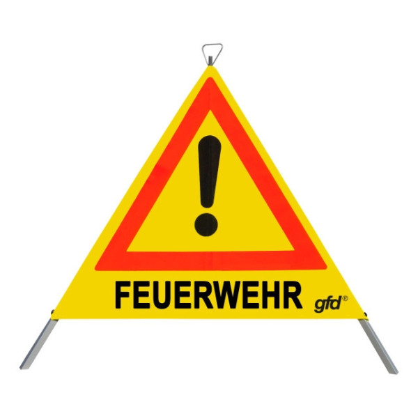 Faltsignal,,gelb,900mm, 3x FEUERWEHR