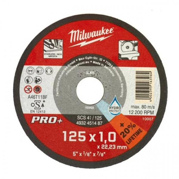 Trennscheibe MILWAUKEE PRO+ SCS 41/125