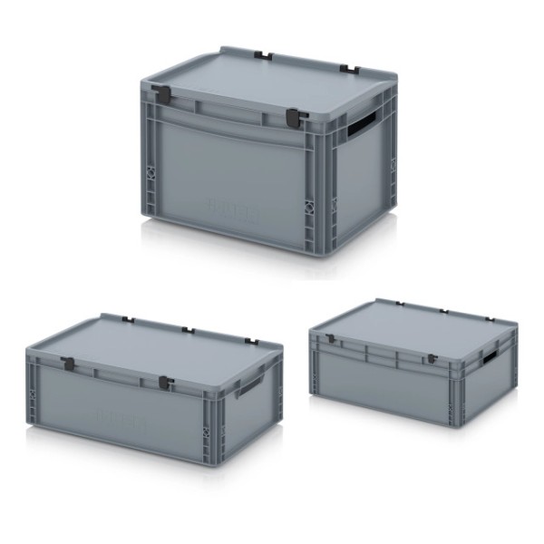 Eurobox aus Polypropylen,600x400x285mm, silbergrau