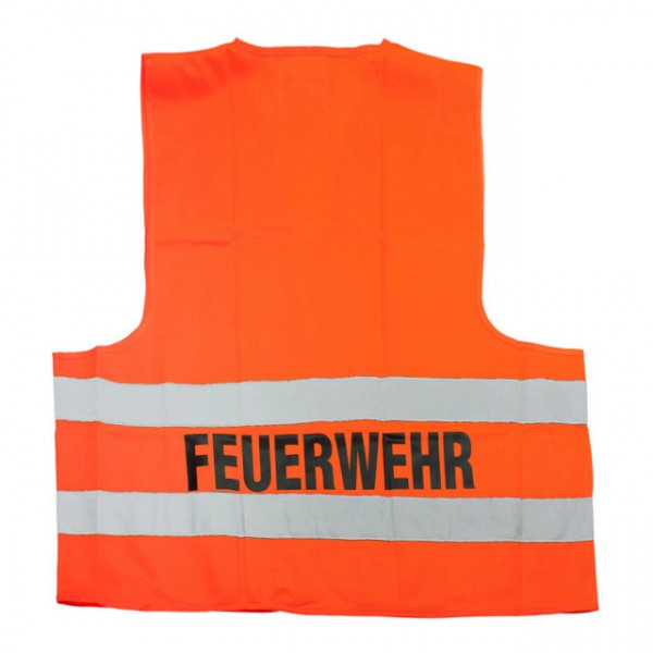Warnweste, leuchtorange, Aufschrift FEUERWEHR
