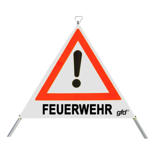 Faltsignal,retror.,weiß,700mm,2x FEUERWEHR,1x UNFA