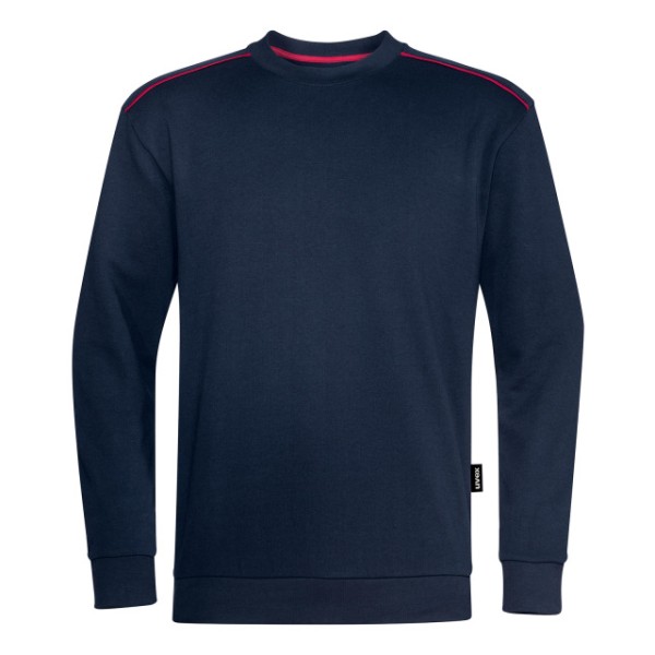 Sweatshirt UVEX, navyblau, Kontrastpaspel rot