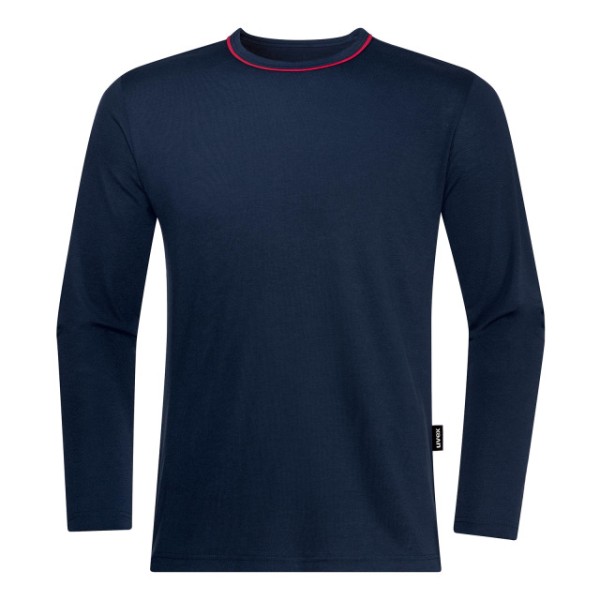 Langarm-Shirt UVEX, navyblau,rote Paspel Hals
