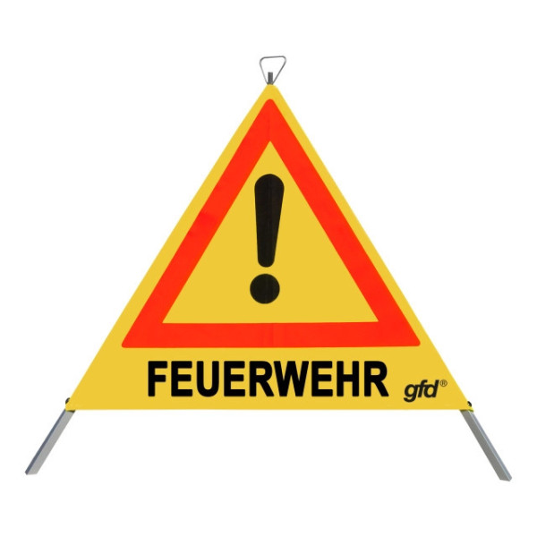 Faltsignal gfd, gelb, retror.,900mm,3x Feuerwehr