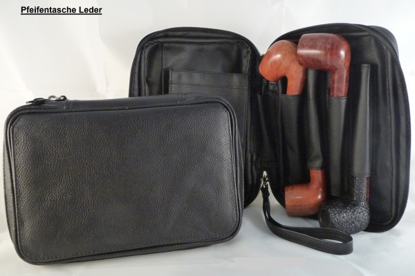 PFEIFENTASCHE, LEDER, 4ER