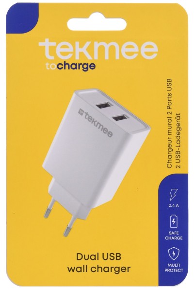 "TEKMEE 2USB NETZSTECKER WEIß"