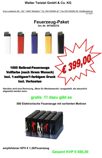 Werbefeuerzeuge