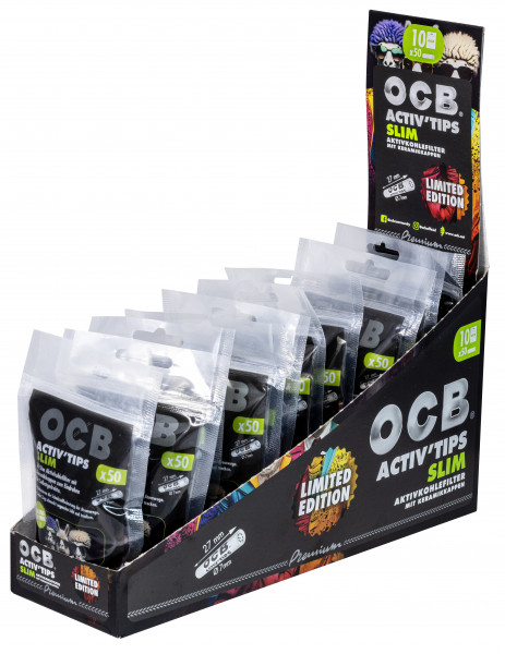 OCB ACTIV TIPS SLIM BLACK LI