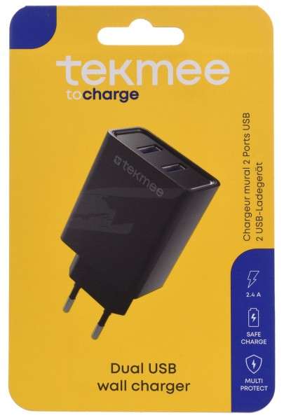 TEKMEE 2USB NETZSTECKER SCHW