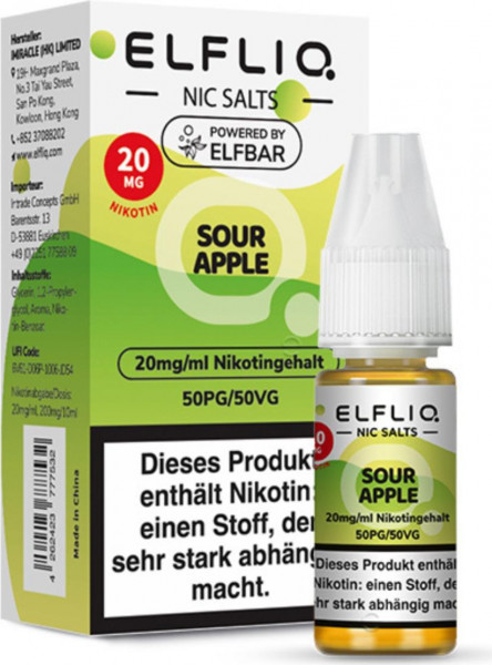 ELFLIQ-E-LIQUID, SOUR APPLE