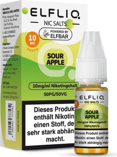 ELFLIQ-E-LIQUID, SOUR APPLE
